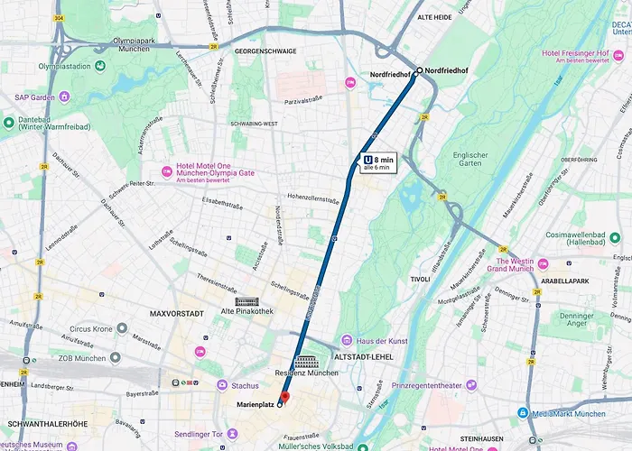 8 Min Per U-bahn Zum Marienplatz - 120 Qm Schwabing - 3 Sz - 2 Baeder - 9 Personen Appartement München